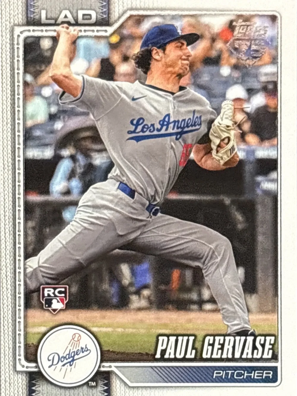 Topps Los Angeles Dodgers Paul Gervase Rookie Baseball Card